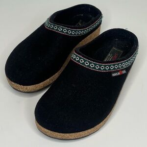 Haflinger Support Slippers  Black Womens Size 38